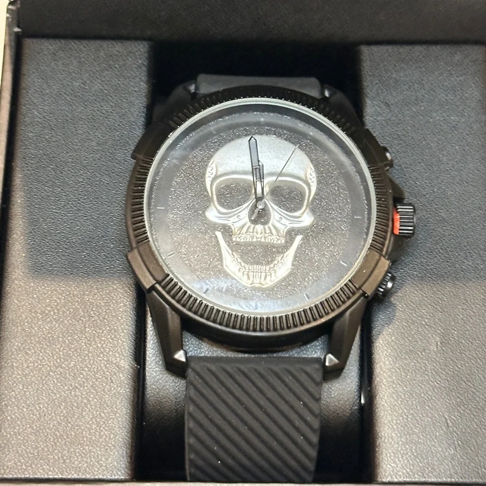 NEW Mens Black Silicone Strap Ed Hardy Watch